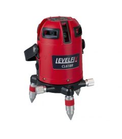 Levelfix 554131 CL618R Motorisierter Multiline Laser Rot + Empfänger + Stativ