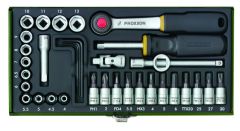 Proxxon 23080 mechaniker-Steckschlüsselsatz  mit 1/4"-Ratsche, 36-teilig
