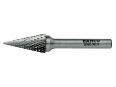 Bahco M1227M06 12 mm x 25 mm Rotorfräser aus Hartmetall für Metall, Spitzkegelform, Mittel 24 TPI 6 mm
