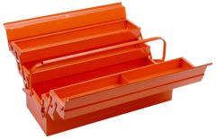 Bahco 3149-OR Metall-Werkzeugkasten mit fünf Fächern und Verriegelungsmöglichkeit, 530 mm × 200 mm × 200 mm