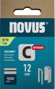 Novus 042-0800 Heftklammer mit schmalem Rücken C 4/12mm Superhart (1.000 Stück)