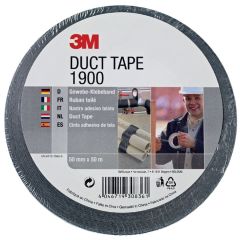 3M 7000071798 Economy Duct Tape 1900, Zwart, 50 mm x 50 m - 1