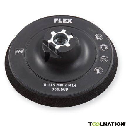Flex-tools Zubehör 503754 Klettverschluss-Stützteller 115 mm schalenförmig - 1
