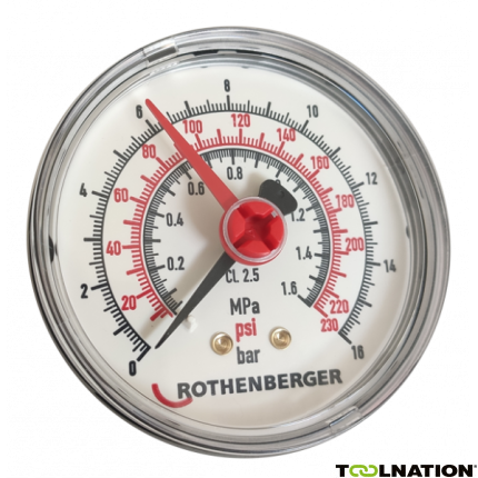 Rothenberger 61316 Manometer 0 - 16 bar RP50 mit Dichtung - 1