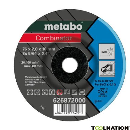 Metabo Zubehör 626872000 3 Combinator Schleifscheibe 76 x 10 mm INOX - 1
