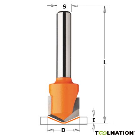 CMT 915.001.11 V-Nutfräser 90° für Alucobond-Schaft 8 mm - 1