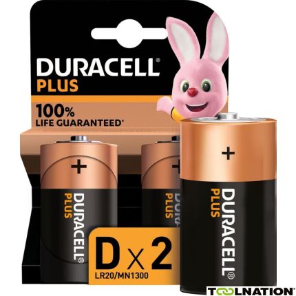 Duracell D141988 Alkaline Plus 100 D 2Stk. - 1