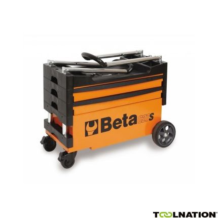 Beta 027000201 27000201 C27S Zusammenklappbarer mobiler Werkzeugwagen 2 Schubladen Orange - 1