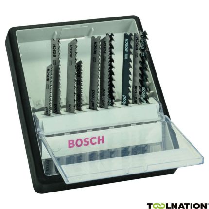 Bosch Blau Zubehör 2607010540 Stichsägeblatt-Set Wood Expert Robust Line 10-teilig - 1