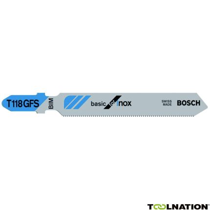 Bosch Blauw Accessoires 2608636496 T118GFS Decoupeerzaagbladen T - Schacht Per 5 INOX - 1