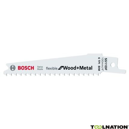 Bosch Blau Zubehör 2608657723 Säbelsägeblatt Wood and Metal 100mm,5 Stk. - 1