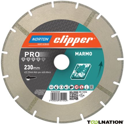 Norton Clipper 70184620244 Pro Marmo Diamond Sägeblatt 350 x 25,4 mm  - 1