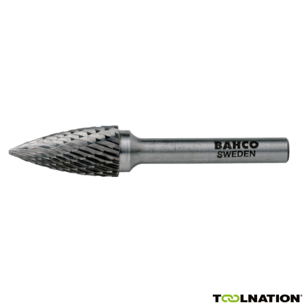 Bahco G1225M06 12 mm x 25 mm Rotorfräser aus Hartmetall für Metall, Geschossform, Mittel 24 TPI 6 mm - 1