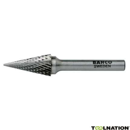 Bahco M0618F06 6 mm x 18 mm Rotorfräser aus Hartmetall für Metall, Spitzkegelform, fein 30 TPI 6 mm - 1