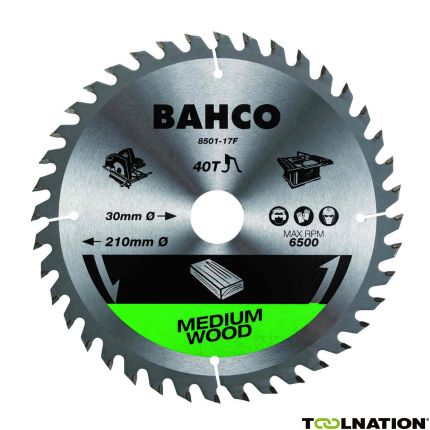 Bahco 8501-15 20-Zähne Kreissägeblätter mit hartmetallbestückten, mittelgroben Zähnen für Arbeiten in Holz 190 mm - 1