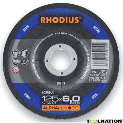 Rhodius 200018 KSM Schruppscheibe Metall 125 x 6,0 x 22,23 mm - 1