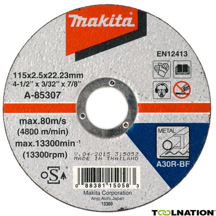 Makita Zubehör A-85307 Trennscheibe Metall 115 x 22,2 mm 1 Stück - 1
