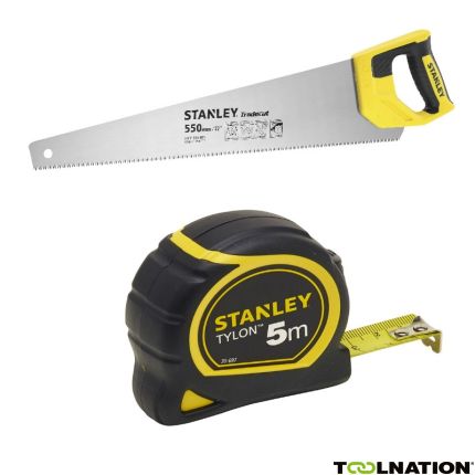 Stanley STHT1-20352SB STHT1-20352 Handsäge Tradecut Universal 550mm 0-30-697 Maßband Tylon 5m - 19mm - 1