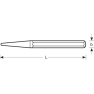 Bahco 3735N-2-100 2-mm-Körner mit achtkantigem Schaft, verchromt, 100 mm - 2