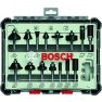 Bosch Blau Zubehör 2607017471 15-teiliges Fräser-Set, 6-mm-Schaft 15-piece Mixed Application Router Bit Set. - 2