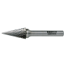 Bahco M1227M08X 12 mm x 25 mm Rotorfräser aus Hartmetall für Metall, Spitzkegelform, mittlerer X-Schnitt 24/12 TPI 8 mm - 1