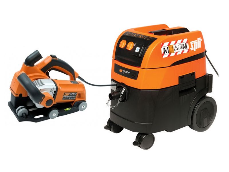 Spit 811223D D60 Diamant Schlitzsäge + AC1630 PM Staubsauger + 2 Diamanttrennscheibe 140 mm Uni