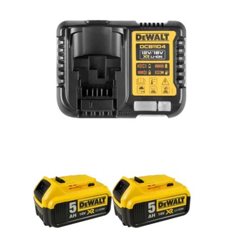 DeWalt Zubehör DCB1104P2-QW 18V + XR Multiladegerät + 2 x Akku 18V 5.0Ah Li-Ion
