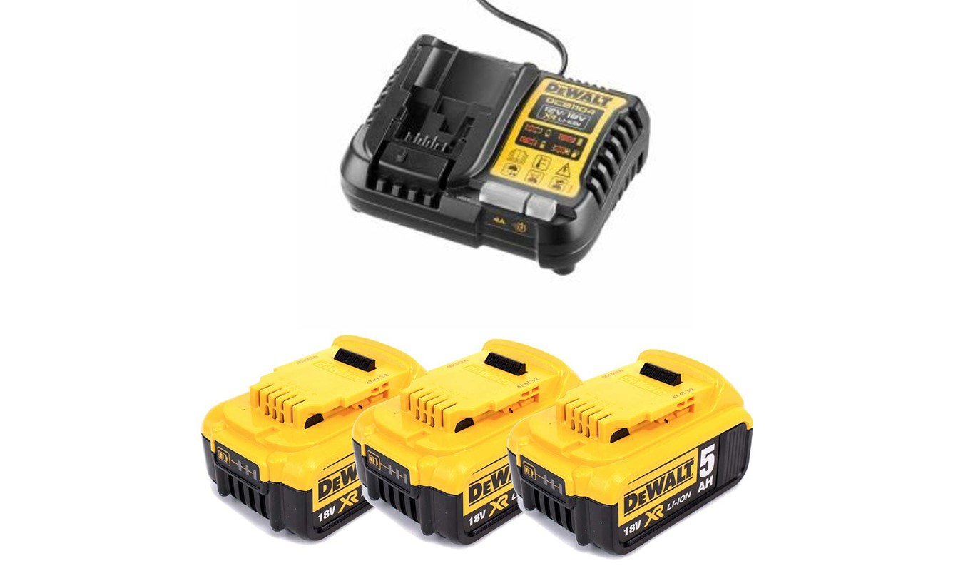DeWalt Zubehör DCB1104P3-QW 18V + XR Multiladegerät + 3 x Akku 18V 5.0Ah Li-Ion
