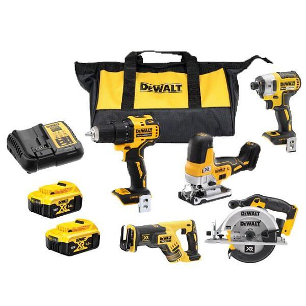 DeWalt DCK501P2 5-teiliges Comboset 18V 2 x 5.0Ah Li-Ion + 5 Jahre Händler-Garantie!