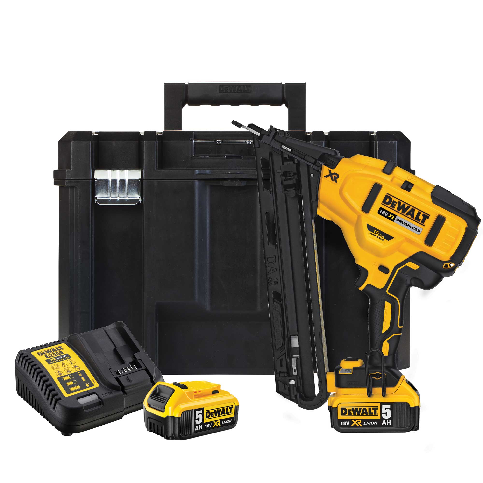 DeWalt DCN650P2START DCN650P2-QW Finisher 18V 5.0Ah Li-Ion 15 Gauge 32 - 64 mm Händler Garantie!   3 Kisten mit Nägeln