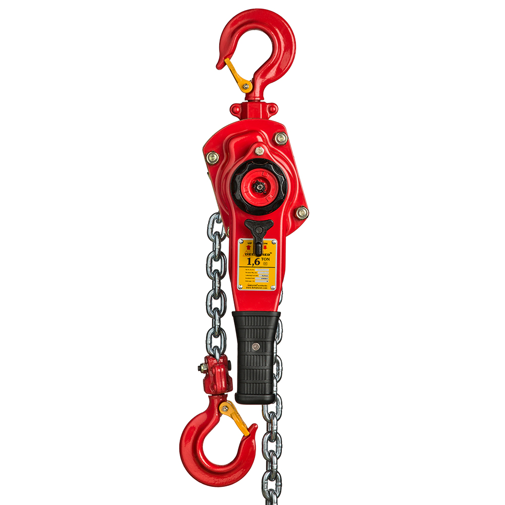 Delta DR.0.0551603 RED - Premium-Ratschenzug - 1,6 Tonnen - mit 3 Meter Hubhöhe