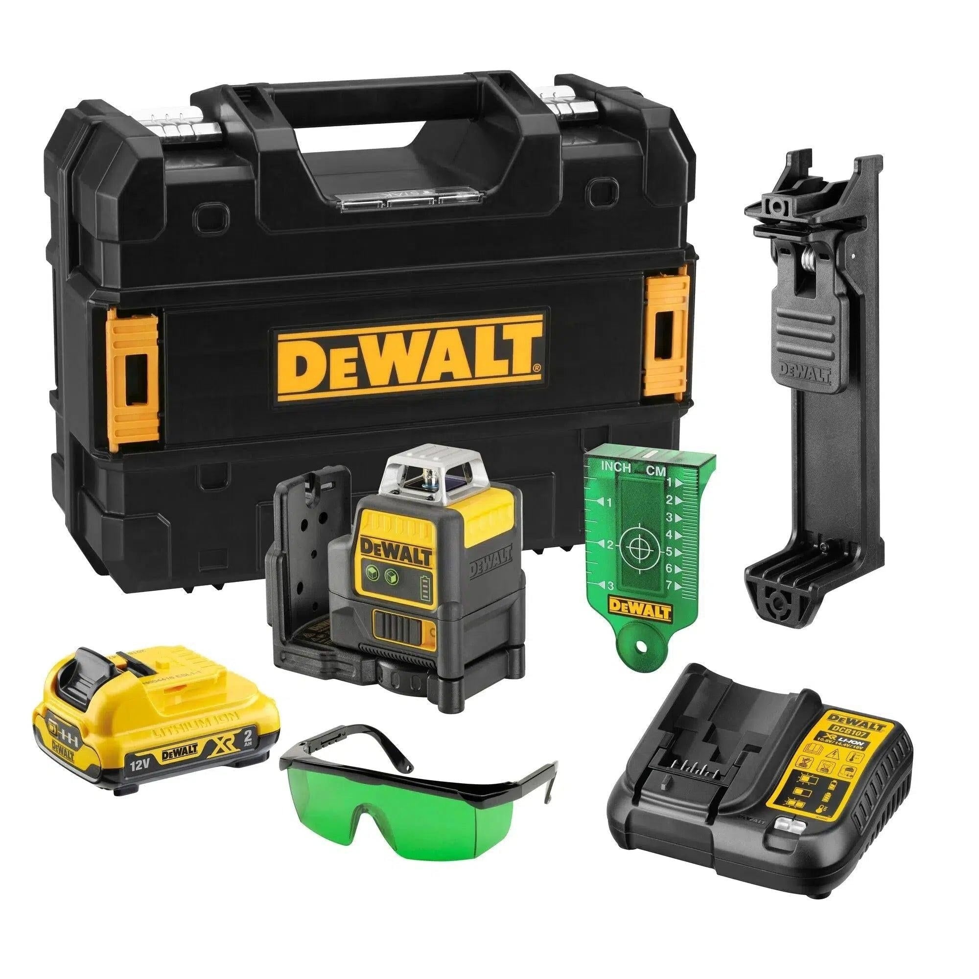 DeWALT DCE0811D1G-QW DCE0811D1G Linienlaser 360° grüner Strahl 10.8 Volt 2.0 Ah Li-Ion