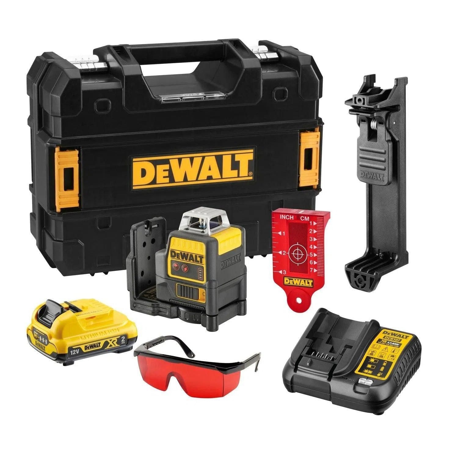 DeWALT DCE0811D1R-QW DCE0811D1R Linienlaser 360°rote Strahl 10.8 Volt 2.0 Ah Li-Ion