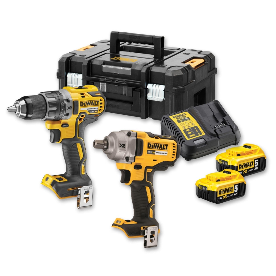 DeWalt DCK2077P2T-QW Comboset 18V 5.0AH Li-Ion - DCD791 Schraubendreher + DCF894 Schlagschrauber