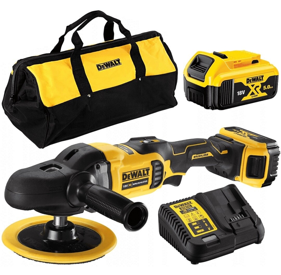 DeWalt DCM849P2-QW Akku Rotationspolierer 18V XR 5.0 Ah Li-Ion