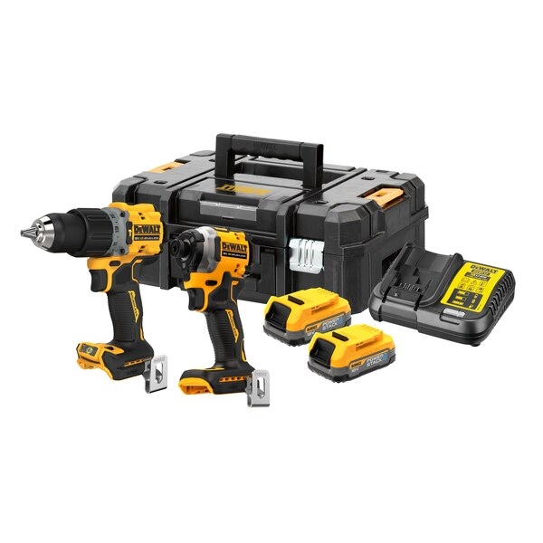 DeWALT DCK2050E2T-QW Combo-Set 18V PowerStack Akku-Bohrmaschine DCD805 + Schlagbohrmaschine DCF850