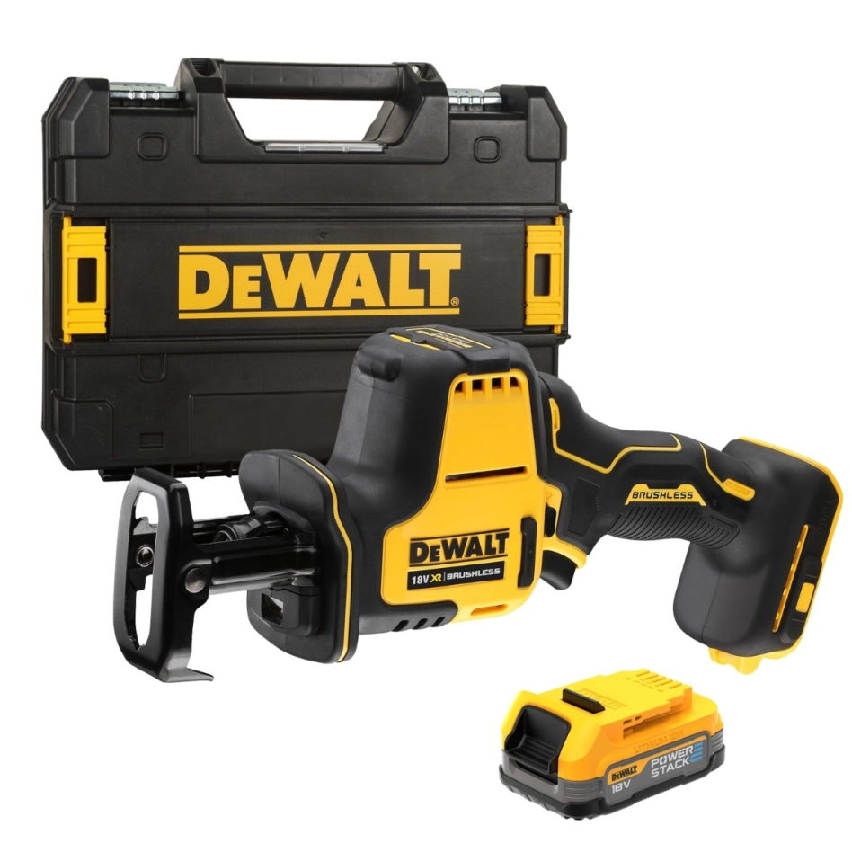 DeWALT DCS369E1T-XJ Akku-Säbelsäge XR 18 Volt PowerStack Li-ion