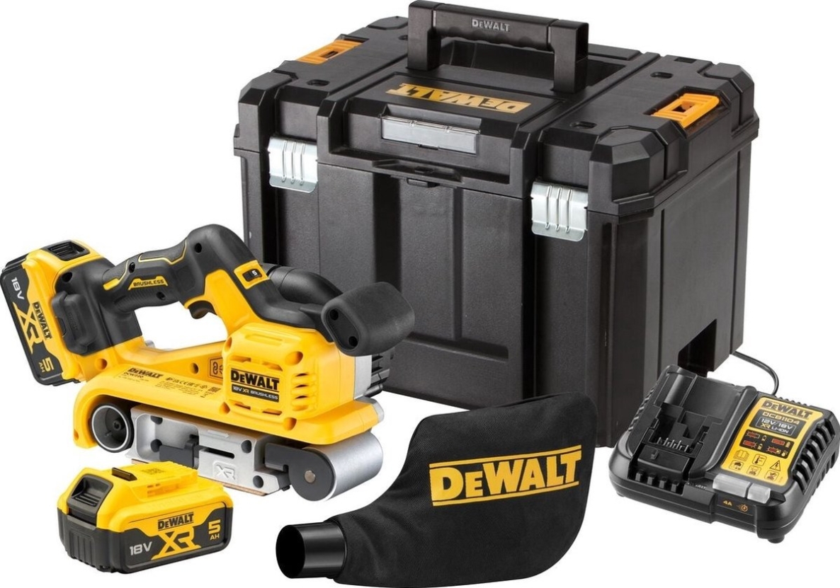 DeWalt DCW220P2-QW XR Bürstenloser Bandschleifer 18V 5.0Ah Li-Ion im TSTAK-Koffer