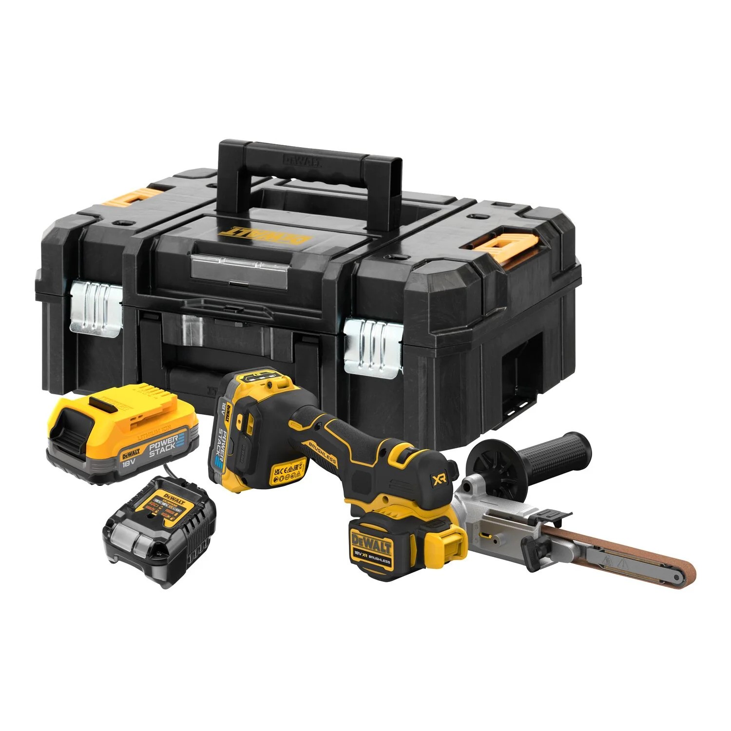 DeWALT DCM200E2T-QW 18v XR bürstenlose Bandfeile - 2 x Compact Powerstack