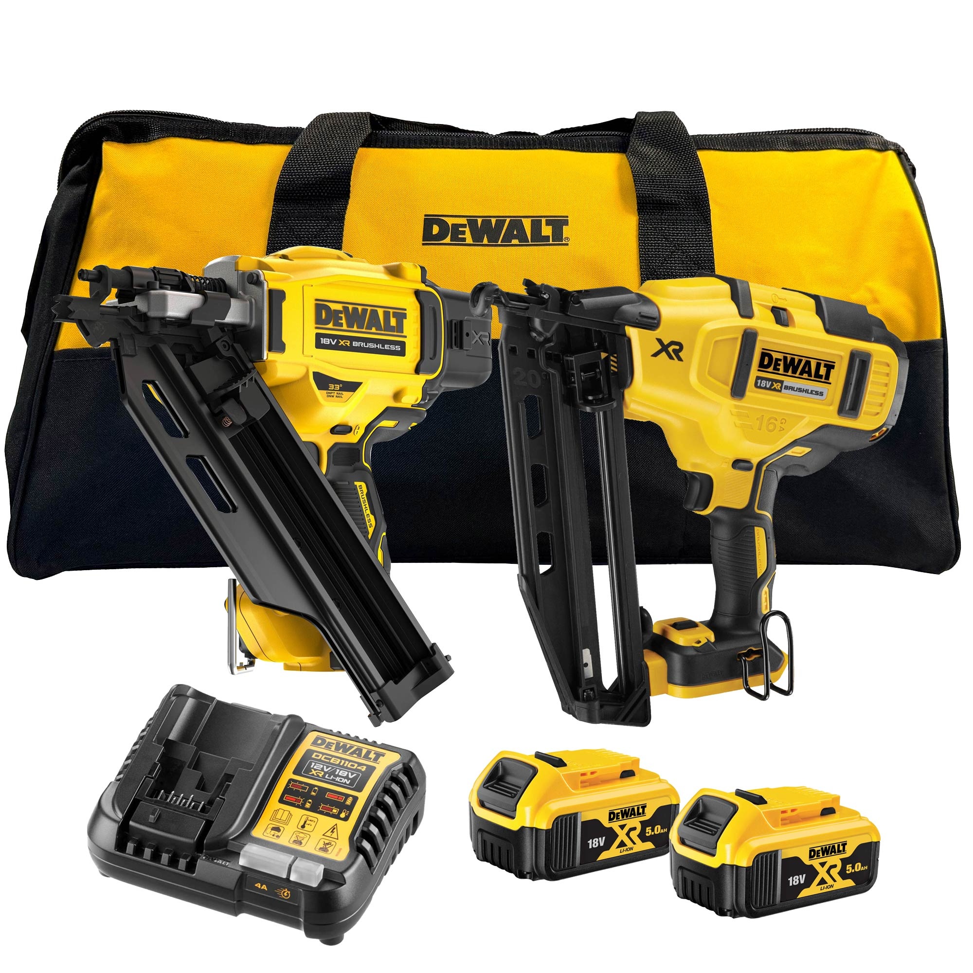DeWalt DCK246P2-QW 18V XR Tacker-Zwillingskit - DCN930 + DCN660 - 2 x 5Ah in Tasche