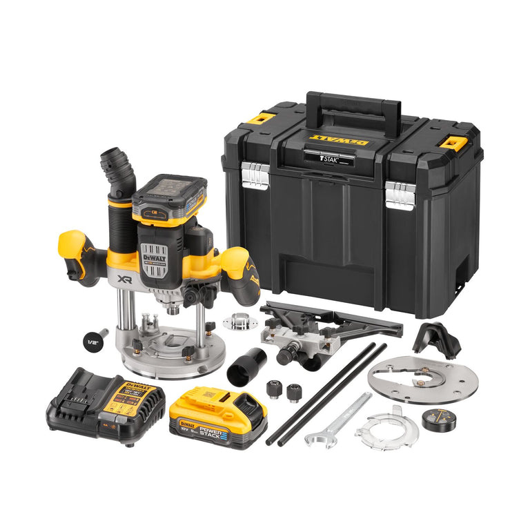 DeWalt DCW620H2-QW 18V XR 12mm Oberfräse - 2 x 5.0Ah Powerstack im TSTACK