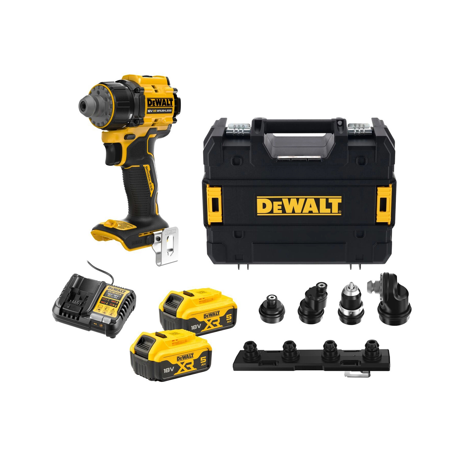 DeWALT DCD803P2T-QW​ XR Multikopf Akkuschrauber/Bohrmaschine 2x 18V 5.0Ah Akku und Ladegerät im TSTAK