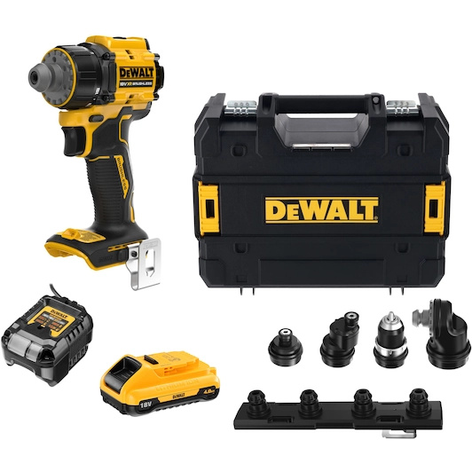DeWALT DCD803M1T-QW​ XR Multikopf Akkuschrauber/Bohrmaschine 1x 18V 4.0Ah Akku und Ladeger&auml;t im Karton