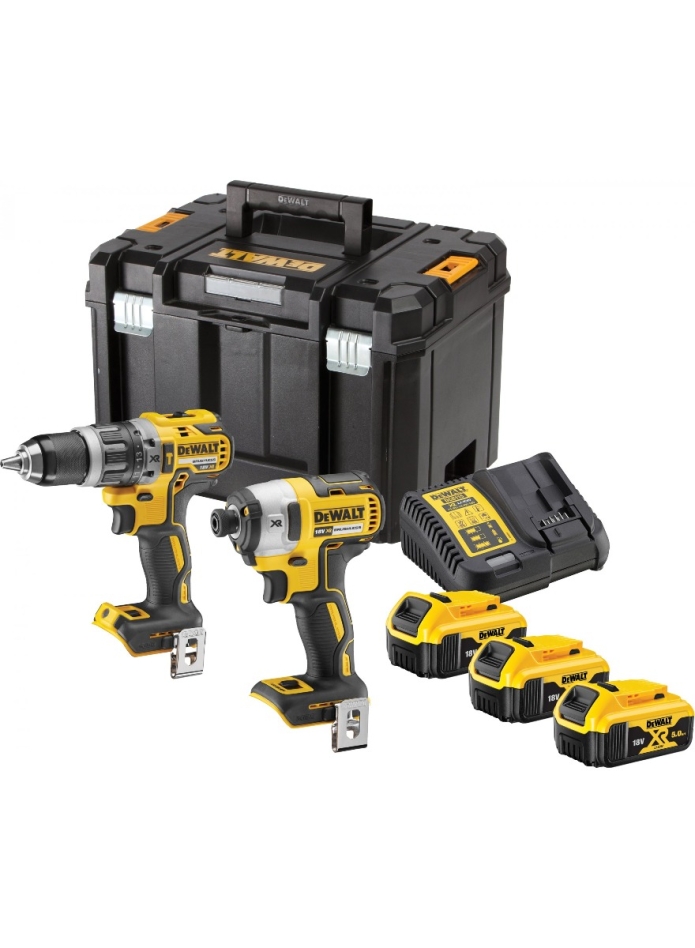 DeWALT DCK266P3T-QW Kombo Set 18V 3 x 5.0Ah Li-Ion - DCD796 Akku-Schlagbohrmaschine + DCF887 Schlagschrauber