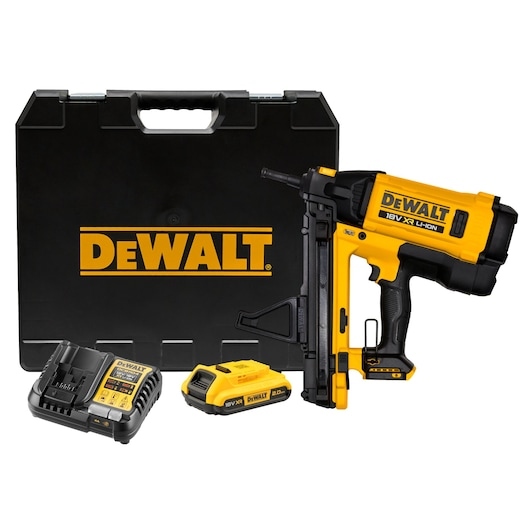 DeWalt DGN845D1-QW 18V XR C6 TRAK-IT Gasbetontacker 1x 2.0Ah und Ladegerät im Koffer