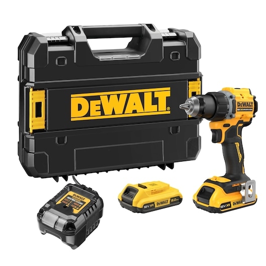 DeWalt DCD794D2T-QW 18V XR Brushless Compact Schraubendreher/Bohrmaschine 2x 2.0Ah Akku und Ladeger&auml;t im TSTAK Koffer