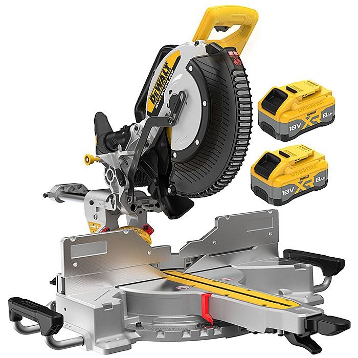 DeWALT DCS782XW2-QW 18V XR 305mm Kapp- und Gehrungssäge 2x 8.0Ah Akku und Ladegerät