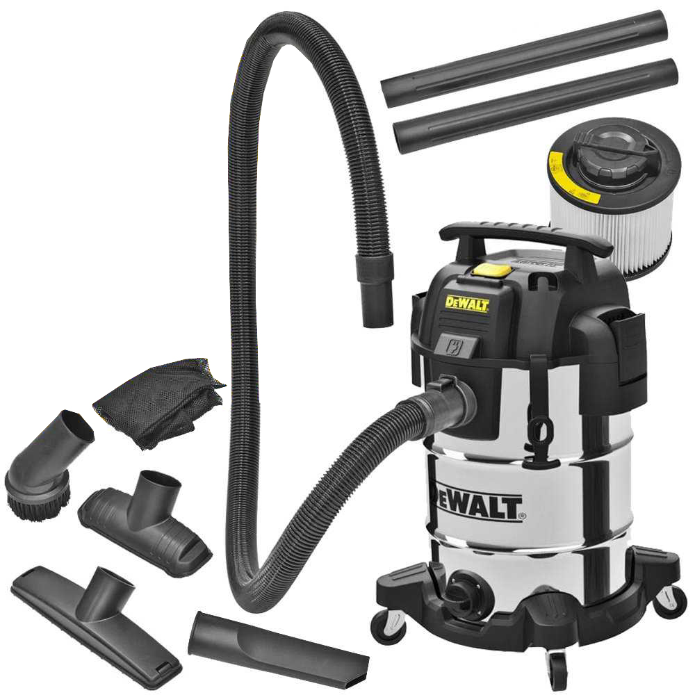 DeWALT DXV30SAPTA Edelstahl 30L Nass-/Trockensauger mit PTA