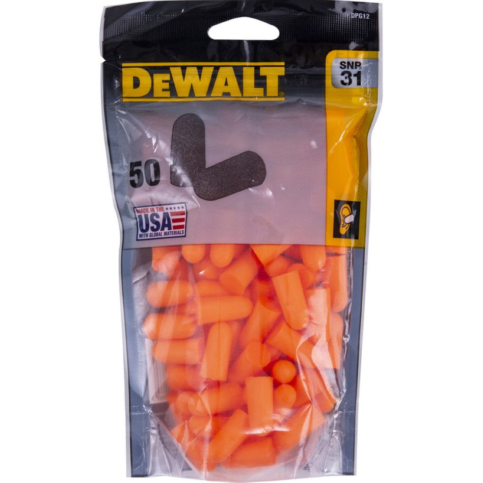 DeWalt Zubehör DPG12BG50EU DPG12 Einweg-Ohrstöpsel aus Schaumstoff SNR 31