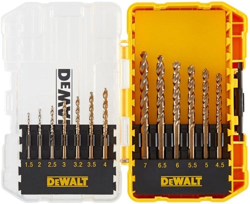 DeWalt Zubehör DT70710-QZ 13-teiliges Metall-Bohrer-Set HSS-G (1,5 mm-7 mm) mit Tough Case